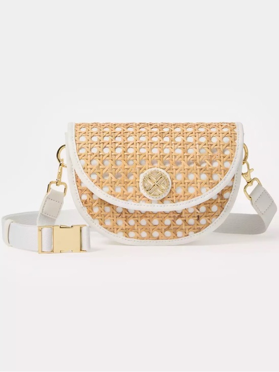 Lilly Pulitzer Handbags - Lilly Pulitzer White & Tan Camille Cane Belt & Crossbody Bag